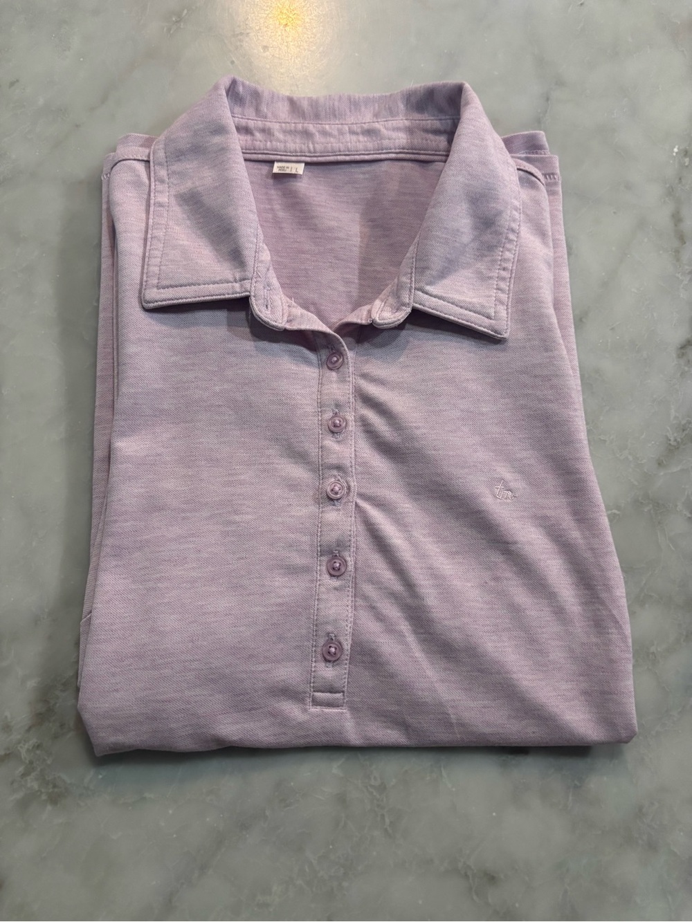 Travis Mathew Womens Lavender Button Down Polo Top Purple Large